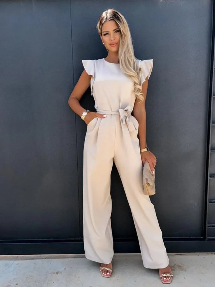 Cerys - Elegant jumpsuit with ruffles and belt