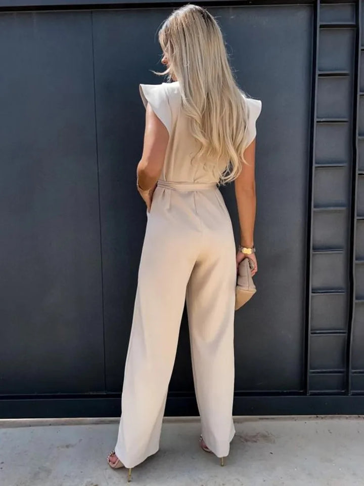 Cerys - Elegant jumpsuit with ruffles and belt