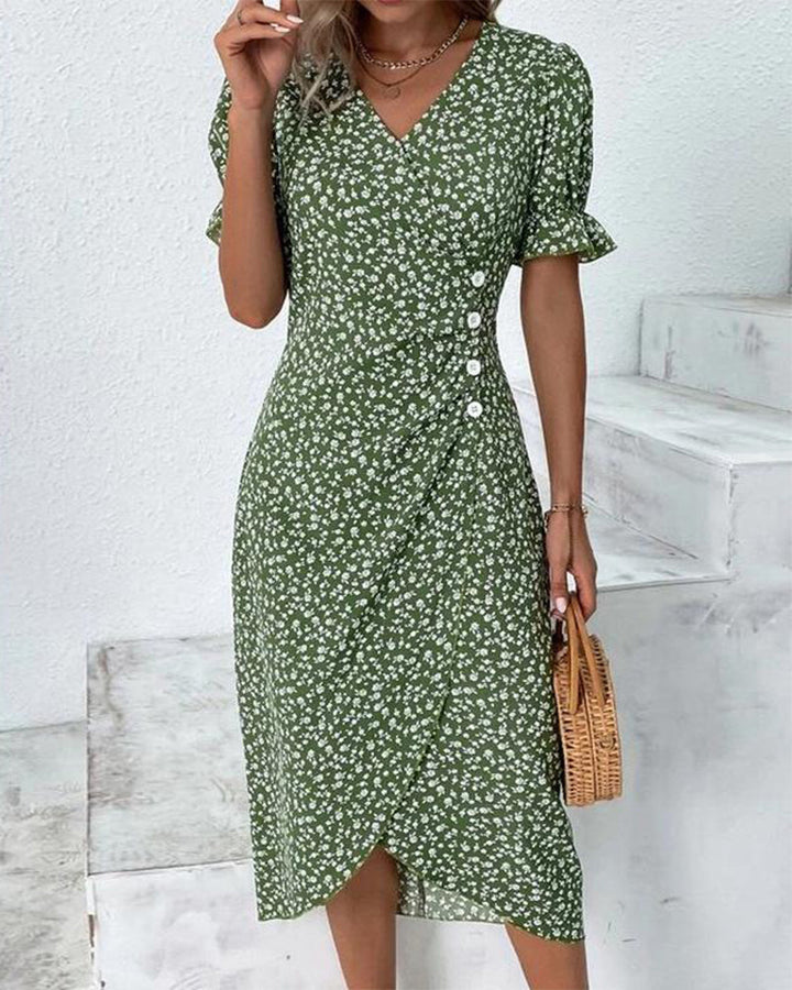 Botanical Bliss™ | short-sleeved dress with floral print