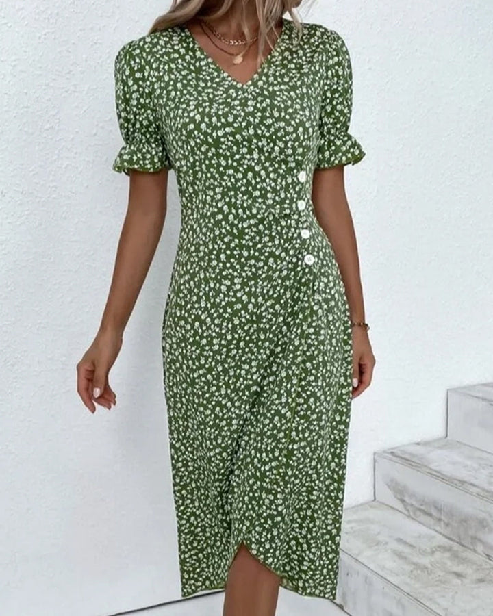 Botanical Bliss™ | short-sleeved dress with floral print