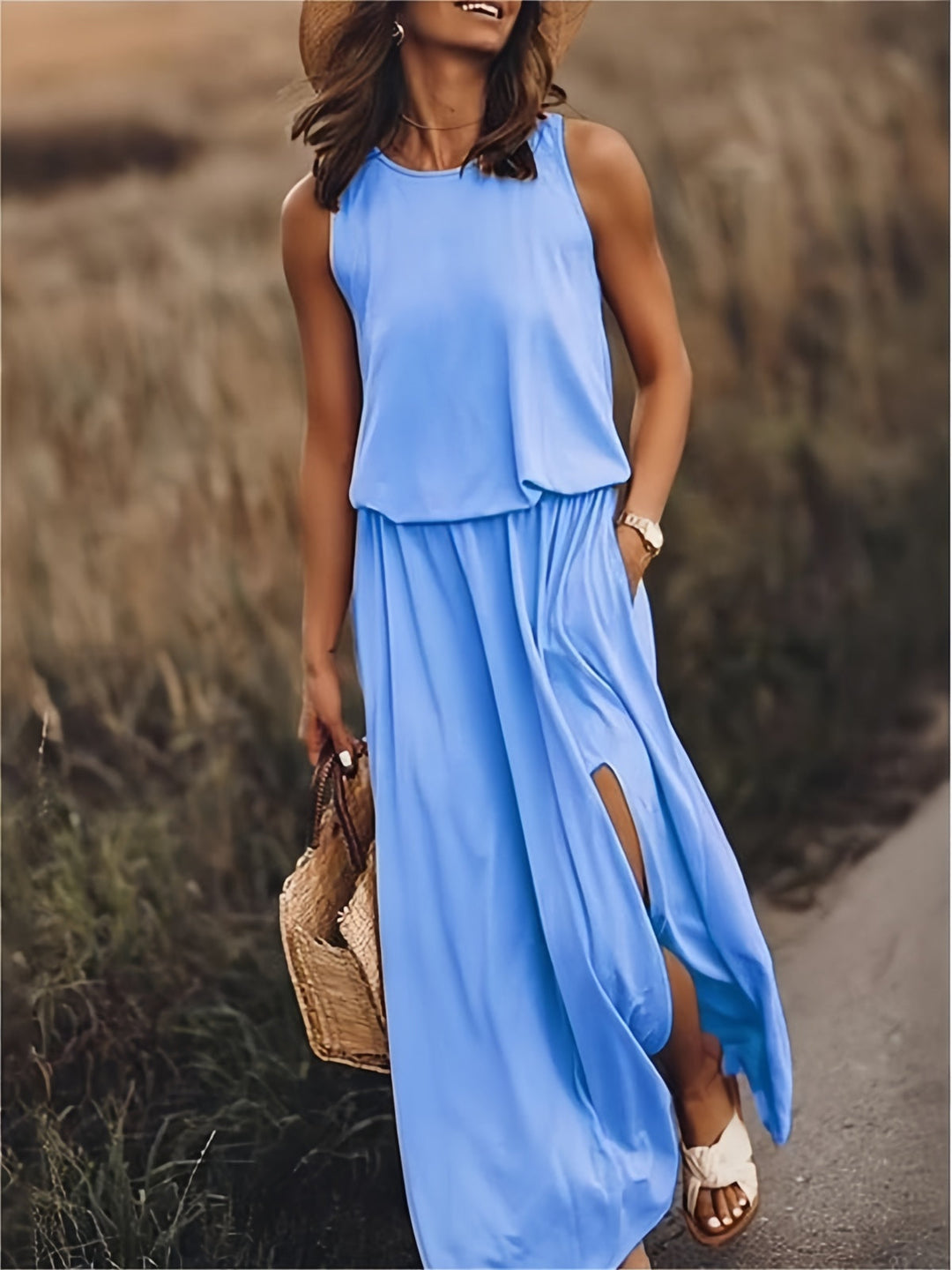 Rosaline - Solid boho maxi dress made of modal in different colors