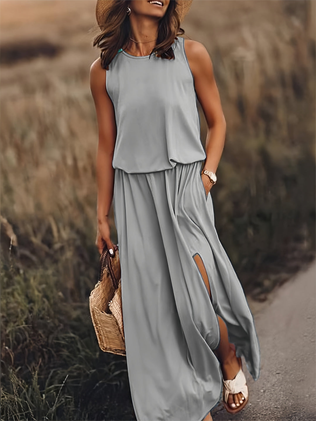 Rosaline - Solid boho maxi dress made of modal in different colors