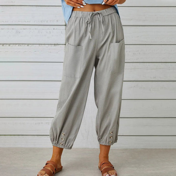 ADELLA - Pants with wide pant legs