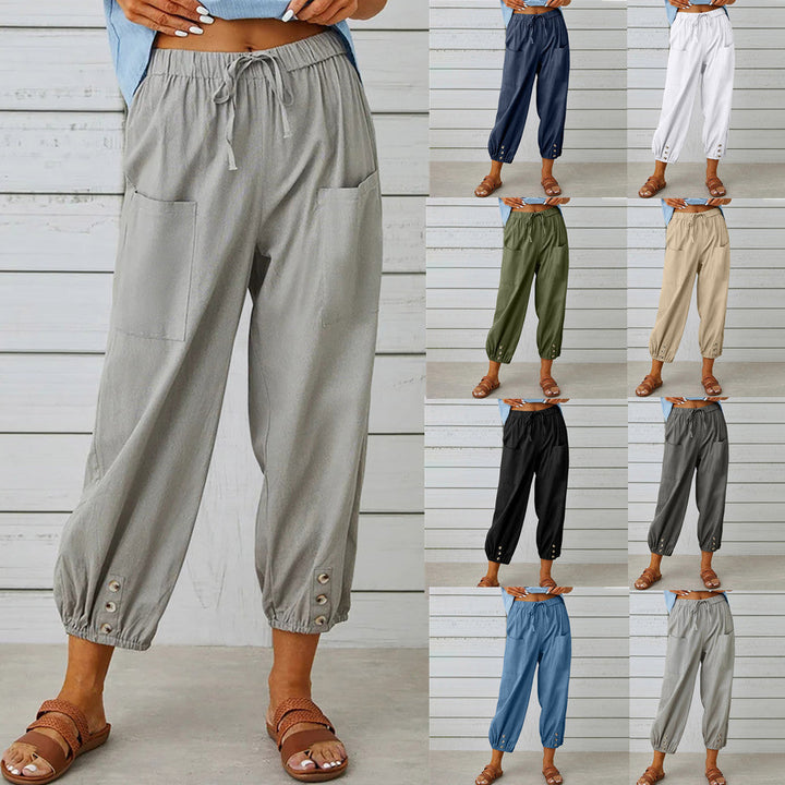 ADELLA - Pants with wide pant legs