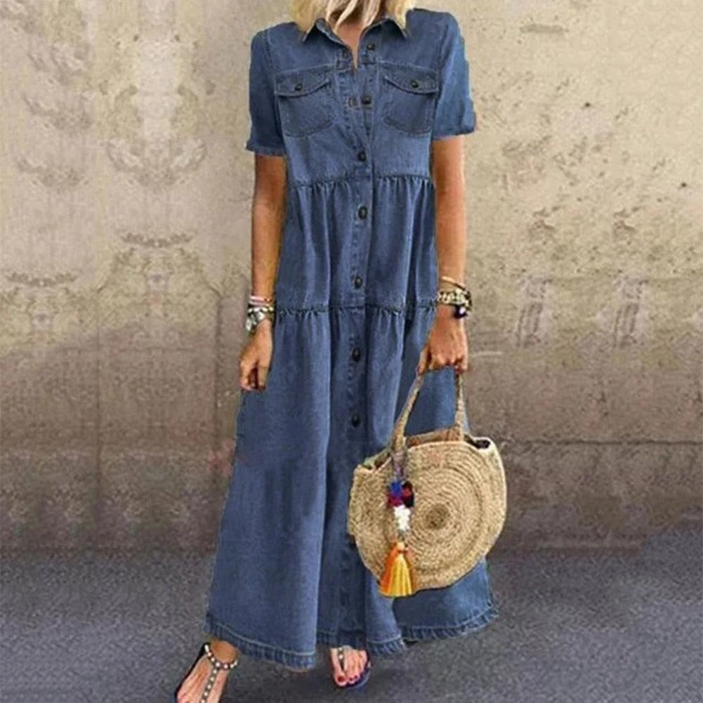 Rhea™ effortlessly chic maxi denim dress